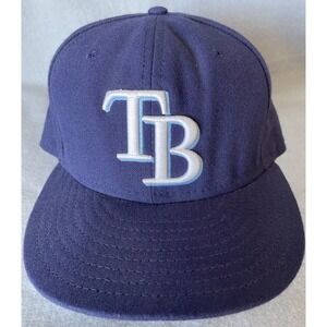 Tampa Bay Rays Hat Cap 7 3/8 New Era Blue 59 Fifty MLB Baseball Mens Fitted